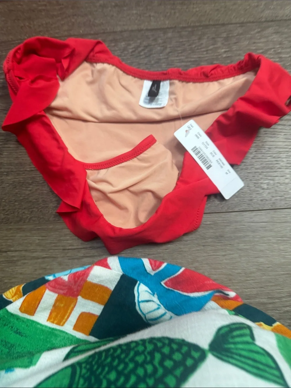 J. Crew Red Ruffled Bikini Set NWT 34D Medium